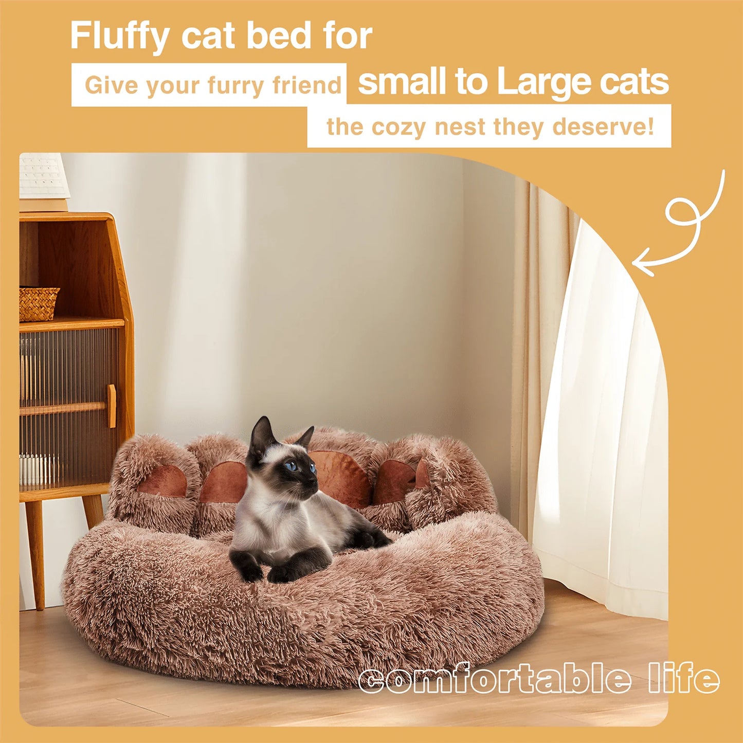 DB Cute Dog Bed & Cat Bed Bear Paw Shape Furniture for Small and Medium Indoor Pets Stylish Indoor Bed for Cats and Dogs-4