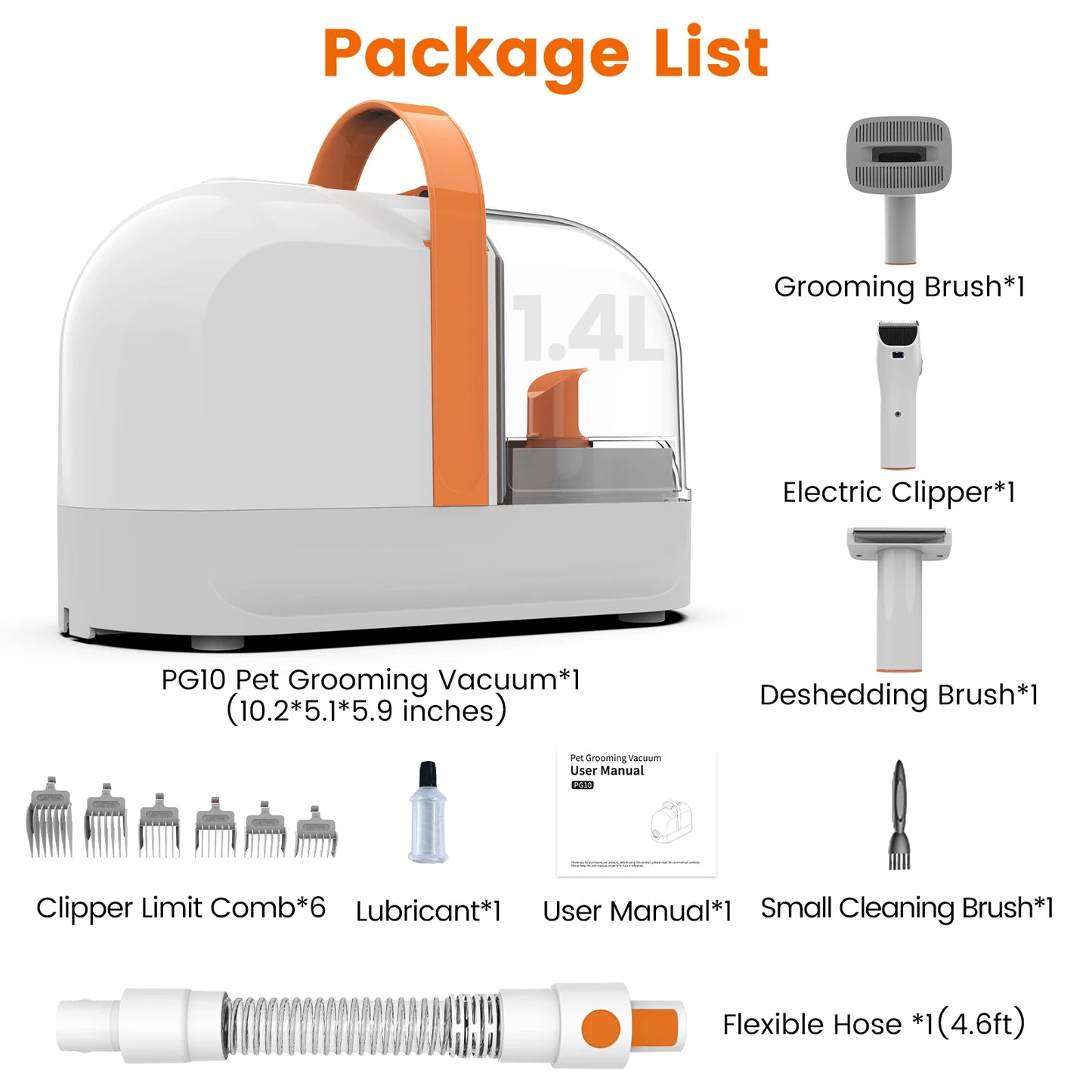 USA Free Ship 12000Pa Professional Dog Grooming Vacuum Tool Carpet Sofa Hair Remover Clipper Combs Brush Pet Cleaning Groom Kits-6