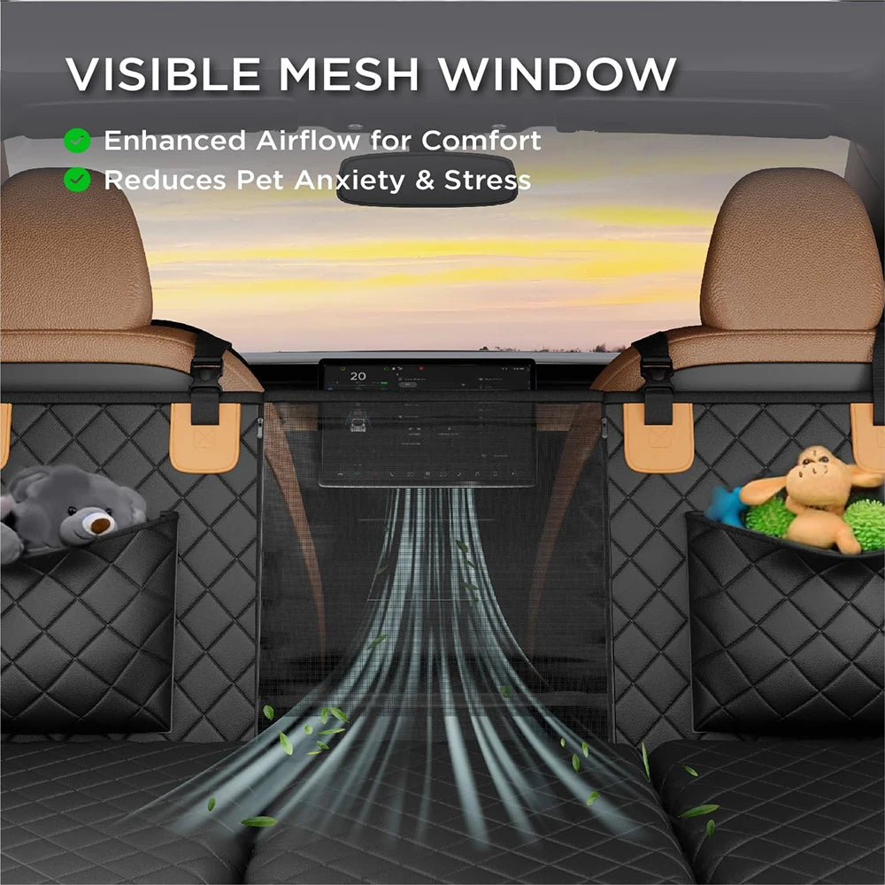 MADE 4 PETS 8-Layer Hard Bottom PE Foam Dog Car Seat Cover Waterproof Non-Slip Backseat Extender for Dogs 400lbs Easy-3