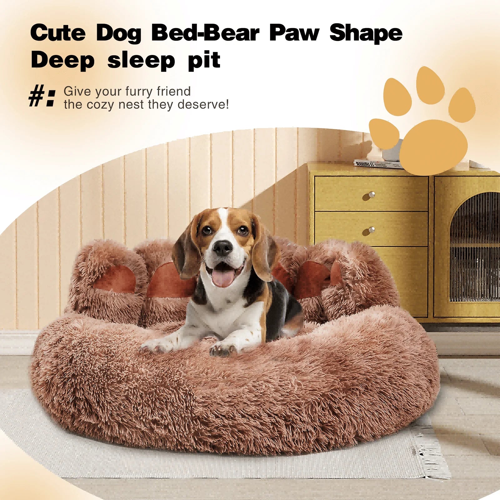 DB Cute Dog Bed & Cat Bed Bear Paw Shape Furniture for Small and Medium Indoor Pets Stylish Indoor Bed for Cats and Dogs-5