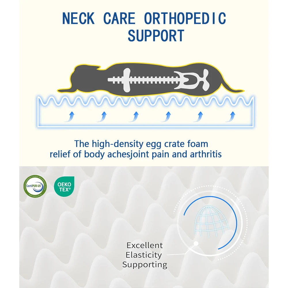 Orthopedic Pet Cushions Bed Large Dog Washable Removable Cover with Egg-Crate Foam & Waterproof Lining for Cats-4