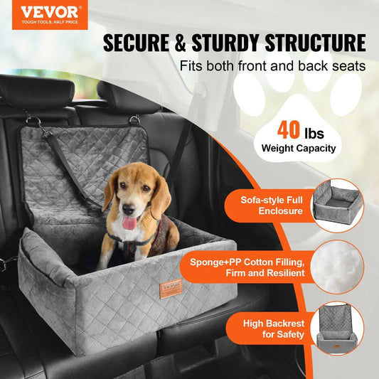 DB Wholesale Booster Car Seat for Small Medium Dogs up to 40 Lbs Gray Pet Carrier-1