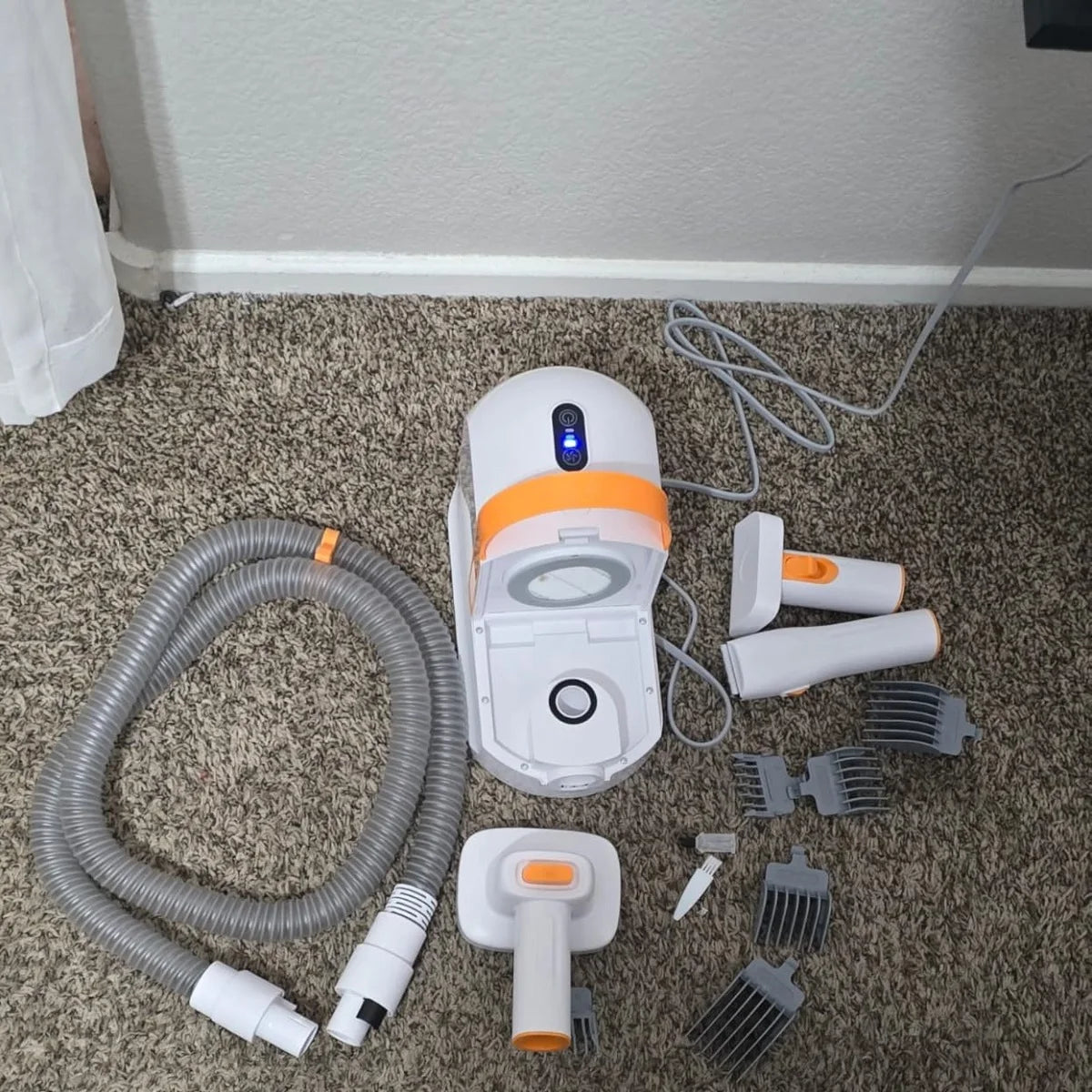 USA Free Ship 12000Pa Professional Dog Grooming Vacuum Tool Carpet Sofa Hair Remover Clipper Combs Brush Pet Cleaning Groom Kits-2