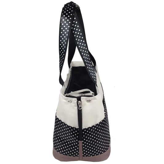 Fashionable Spotted Tote Pet Carrier Stylish Carrying Solution for Your Furry Friend-1