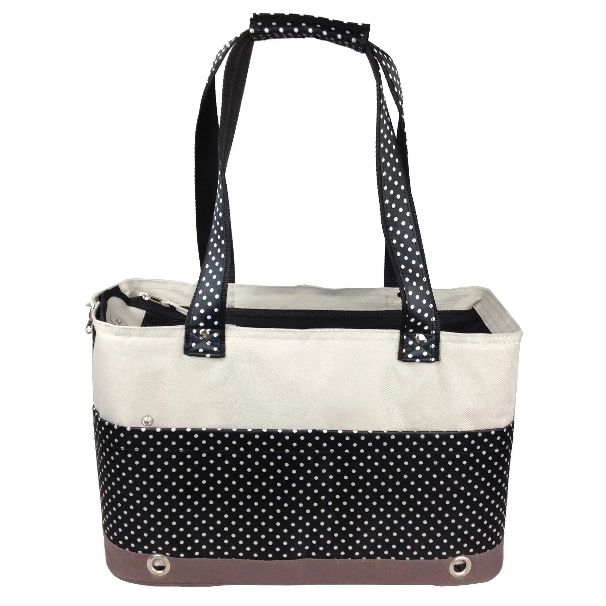 Fashionable Spotted Tote Pet Carrier Stylish Carrying Solution for Your Furry Friend-0