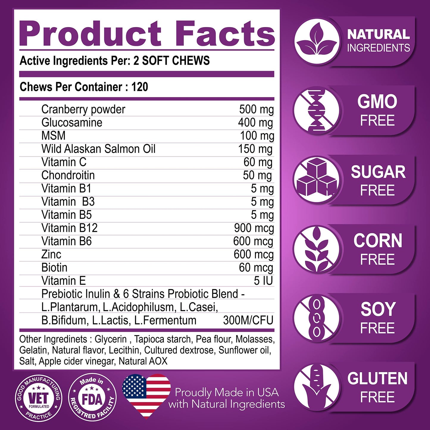 Dog Multivitamin Chewable with Glucosamine Dog Vitamins and