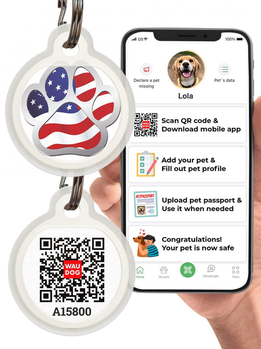 Dog Tags for Pets   Silicone QR Code Pet ID Tags for Dogs & Cats