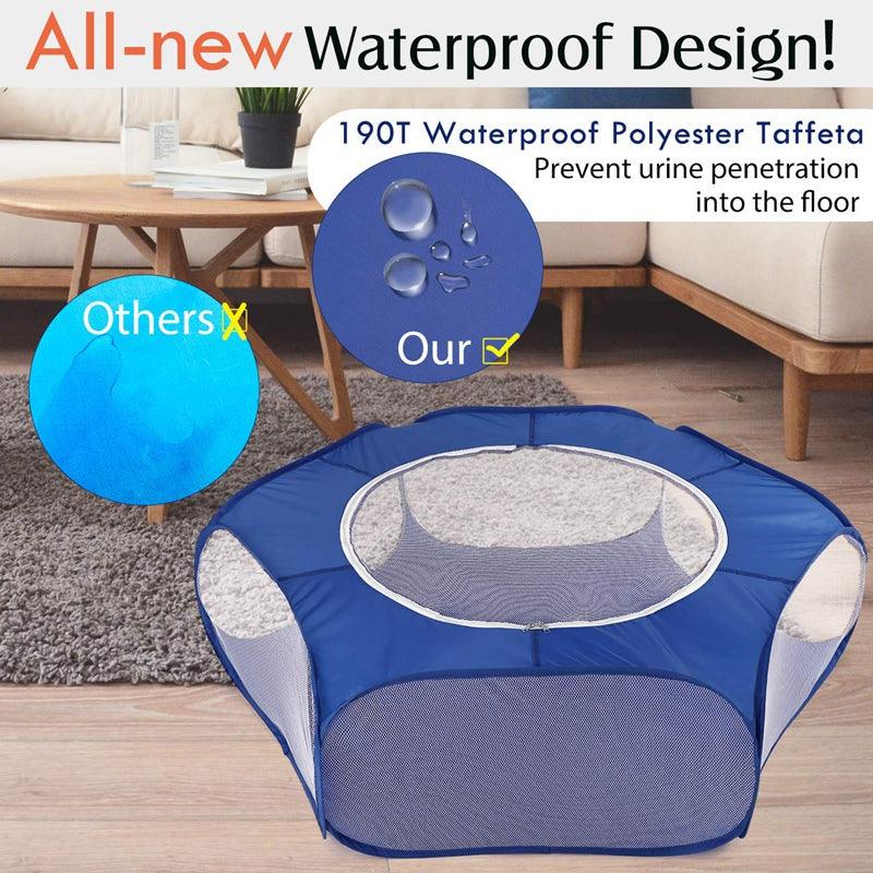 Portable Playpen For Small Pets: Foldable, Waterproof, And Breathable