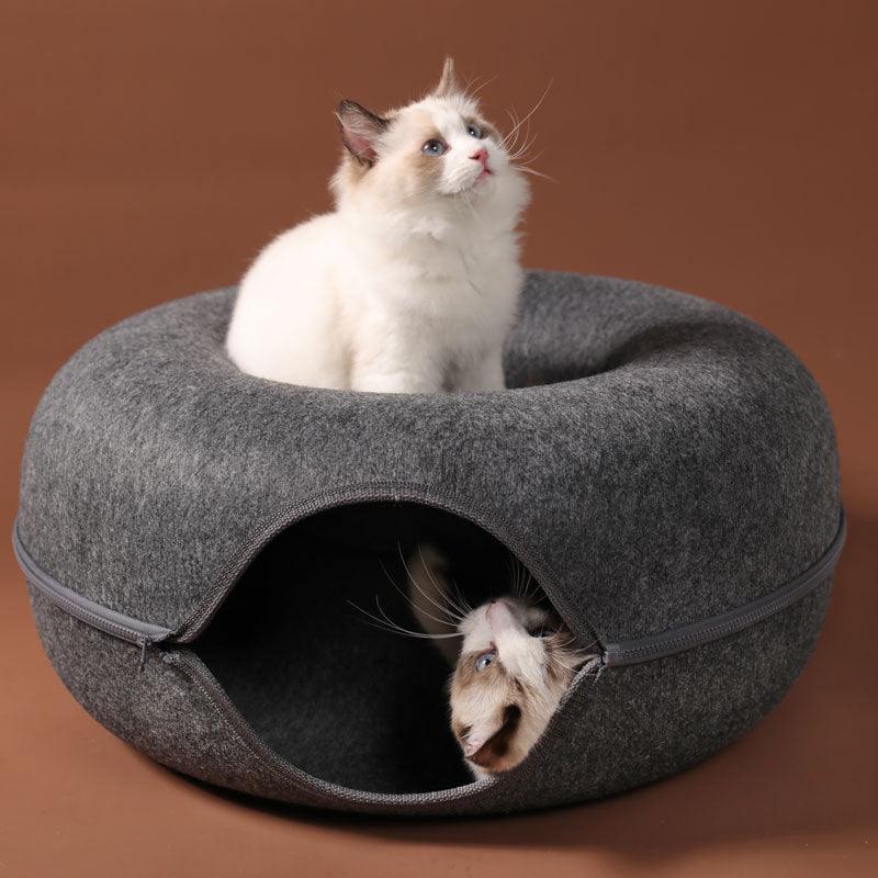 Dual-Use Interactive Cat Nest: The Ultimate Four Seasons Felt Tunnel