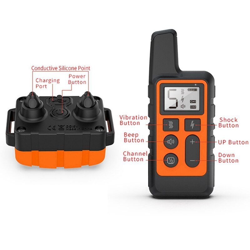 1PC Remote Control Electric Dog Training Collar Pet Remote Control Waterproof Rechargeable Pet Dog Bark Collar