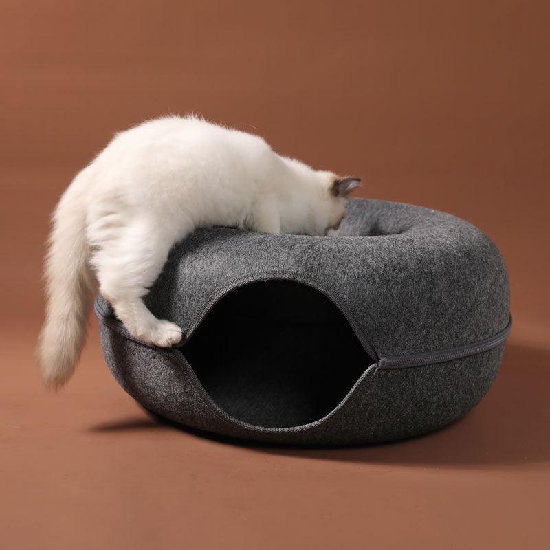 Dual-Use Interactive Cat Nest: The Ultimate Four Seasons Felt Tunnel