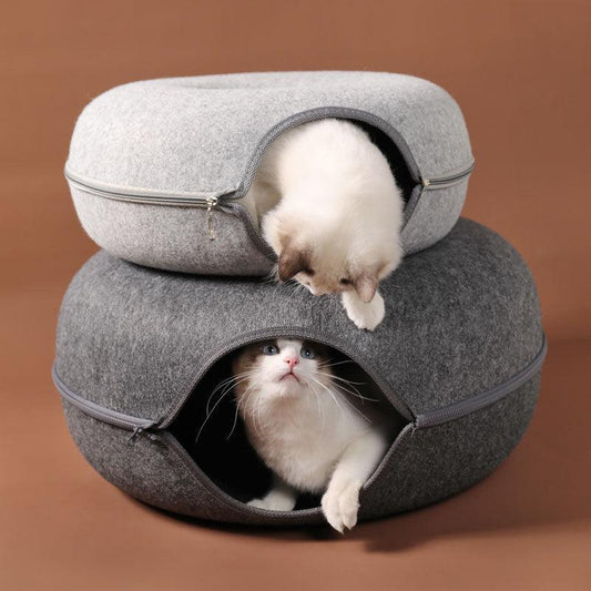 Dual-Use Interactive Cat Nest: The Ultimate Four Seasons Felt Tunnel