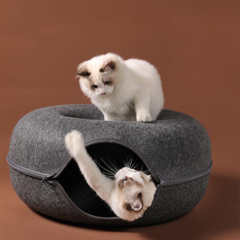Dual-Use Interactive Cat Nest: The Ultimate Four Seasons Felt Tunnel