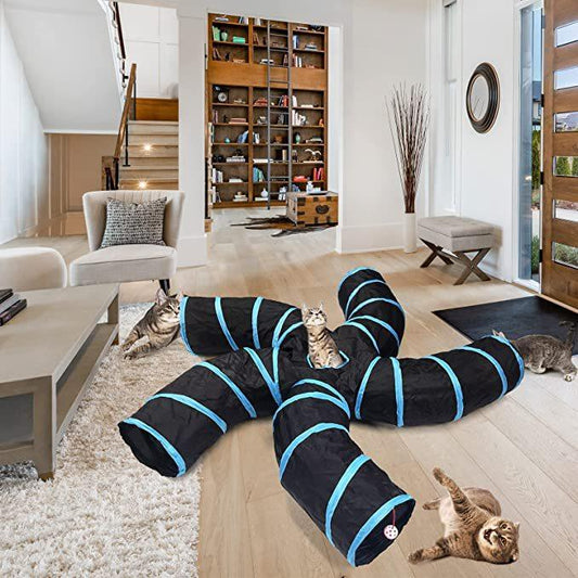 Three-Way Tree Pattern Tunnel Pet Toy For Cats And Dogs