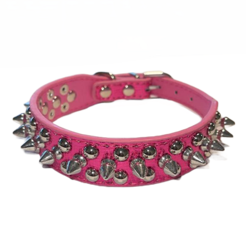 Spiked Studded Leather Dog Collar Rivets Pet Small Large Cat Pit Bull