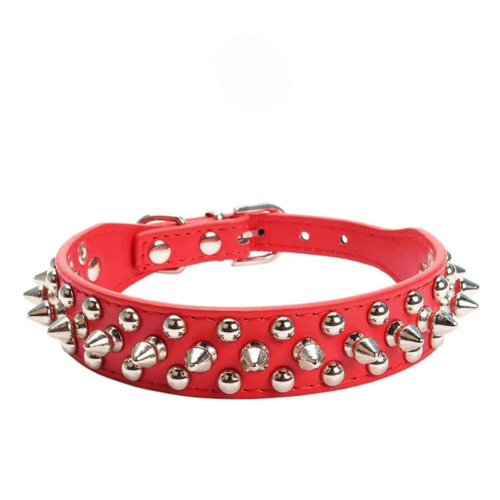 Spiked Studded Leather Dog Collar Rivets Pet Small Large Cat Pit Bull