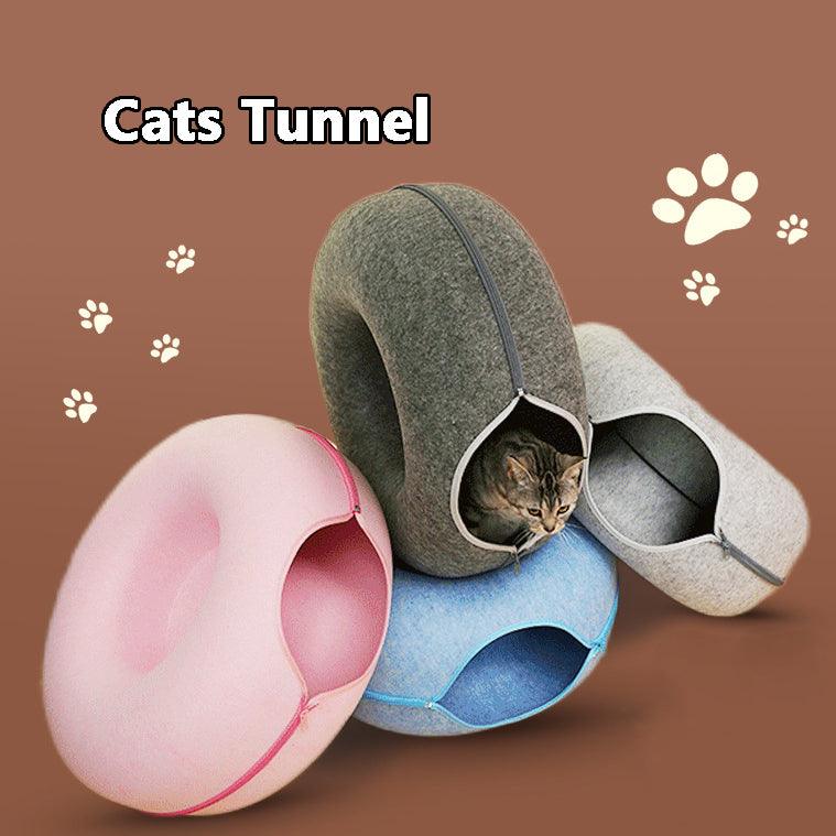 Dual-Use Interactive Cat Nest: The Ultimate Four Seasons Felt Tunnel