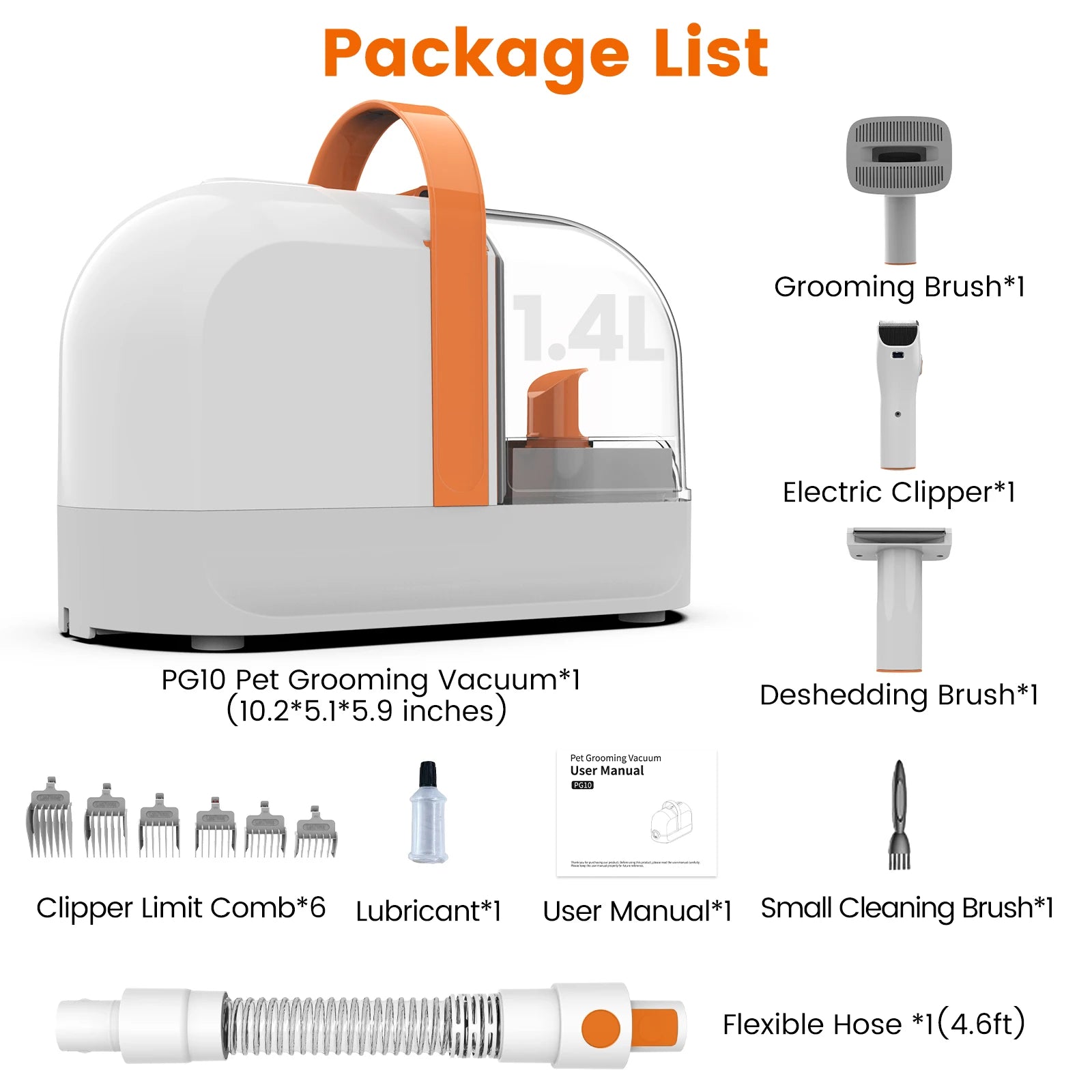 USA Free Ship 12000Pa Professional Dog Grooming Vacuum Tool Carpet Sofa Hair Remover Clipper Combs Brush Pet Cleaning Groom Kits-6