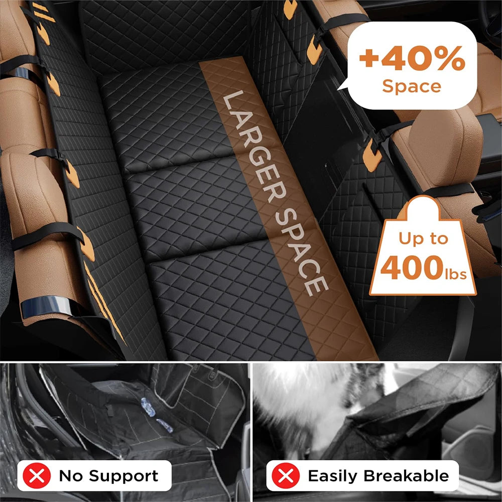 MADE 4 PETS 8-Layer Hard Bottom PE Foam Dog Car Seat Cover Waterproof Non-Slip Backseat Extender for Dogs 400lbs Easy-1