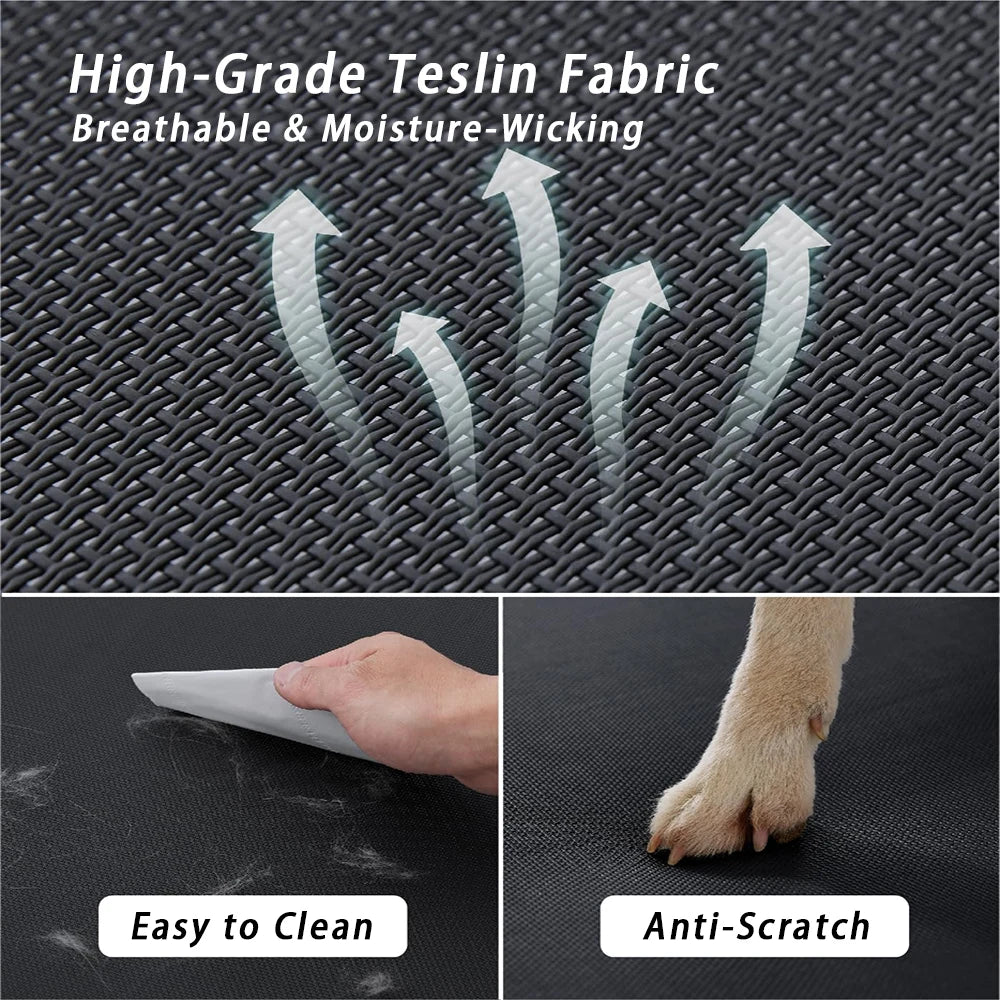 Extra Large Eco-Friendly Dog Bed Heavy-Duty Cooling Mesh Chew-Resistant Frame No-Slip Feet Indoor/Outdoor Pet Hammock Solid-1