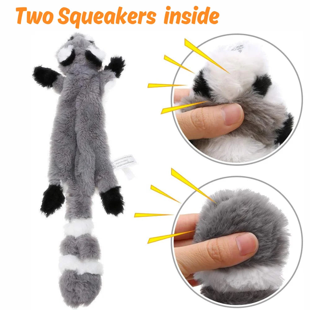 US LOCAL STOCK Durable Dog Squeak Toys No Stuffing Plush Dogs Chew Toy for Small Medium Large Breed Chewer Squeaky Chew Toys-2