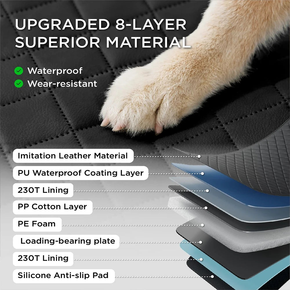 MADE 4 PETS 8-Layer Hard Bottom PE Foam Dog Car Seat Cover Waterproof Non-Slip Backseat Extender for Dogs 400lbs Easy-2