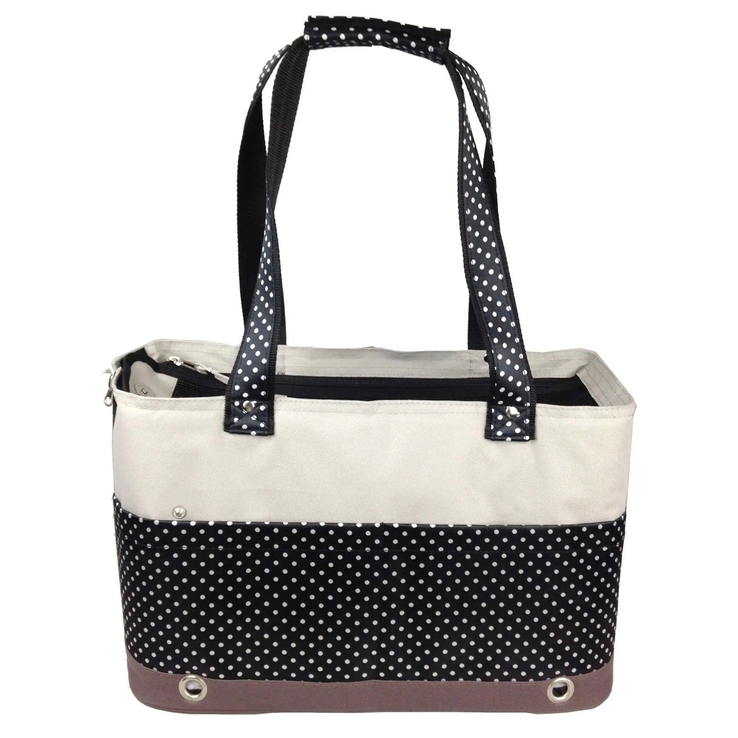 Fashionable Spotted Tote Pet Carrier Stylish Carrying Solution for Your Furry Friend-0