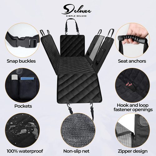 Simple Deluxe Dog Car Seat Cover for Back Seat US warehouse